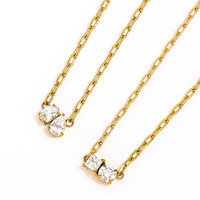 Fenny plaqué or 18 carats en gros étanche simple mode zircone épissé pendentif chaîne solide collier en acier inoxydable