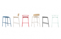 Chaise empilable moderne ATWOKA avec structure en métal et dossier en bois, chaise d'attente pour visiteurs, idéale pour la maison, le bureau, le salon et l'appartement
