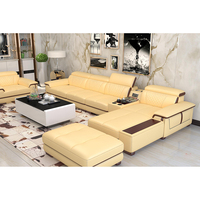 Canapé d'angle modulaire en cuir de luxe pour salon, mobilier de maison moderne en forme de L