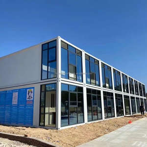 Bâtiment <span class=keywords><strong>de</strong></span> <span class=keywords><strong>bureau</strong></span> modulaire préfabriqué Postes <span class=keywords><strong>de</strong></span> travail modulaires pour bureaux Maison préfabriquée moderne en conteneur avec revêtement extérieur et mur en verre - Product Image 4