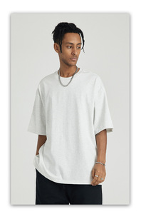 Nouveau T-shirt en coton épais 280 GSM orange pour homme, coupe ample et oversize, style streetwear décontracté, modèle vierge 2026 - Product Image 5