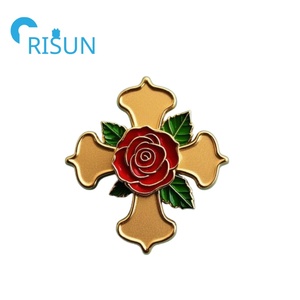 Fabrication de métal maçon épinglette rouge <span class=keywords><strong>Rose</strong></span> <span class=keywords><strong>Croix</strong></span> <span class=keywords><strong>Croix</strong></span> maçonnique franc-maçonnerie épingle insigne Logo personnalisé <span class=keywords><strong>Rose</strong></span> fleur bijoux broche broche - Product Image 5