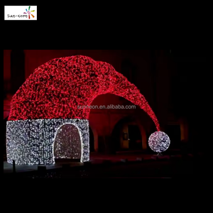 Christmas decorations Christmas light led giant Santa <b>hat</b> star motif outdoor lighting decoration - Product Image 4
