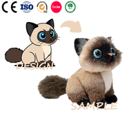 Peluche personnalisée OEM ODM, jouet brodé, peluche animale douce, figurine de personnage de dessin animé, poupées en peluche remplies de coton PP