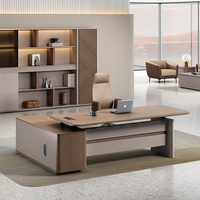 Bureau de direction moderne et minimaliste de luxe, réglable en hauteur, en bois, avec armoire de rangement, vente en gros directe d'usine