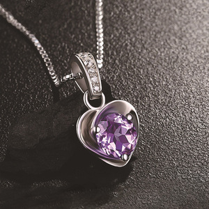 Collar de corazón Collar con colgante de lujo, <span class=keywords><strong>3</strong></span> capas Chapado en platino Envío gratis - Product Image 4