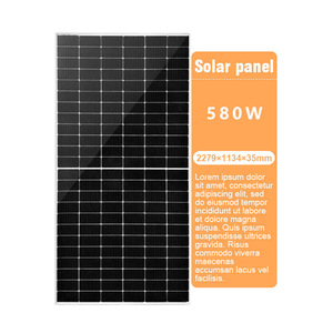 แผงโซลาร์เซลล์สีดำทั้งหมด ขนาด 2279x1134x35 มม. 580 วัตต์ โมโนคริสตัลไลน์ สำหรับใช้ในบ้านและนอกบ้าน - Product Image 2