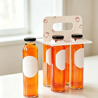 Bouteilles en verre flint pour jus, boissons et café, cylindriques, 250ml, 300ml, 350ml, 500ml, avec bouchon à vis et impression sérigraphique, pour la vente en gros
