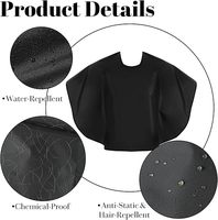 Cape de Coiffeur Personnalisée avec Logo, Coupe Parapluie, pour Salon de Coiffure, Institut de Beauté, Maquillage, Cape Courte Noire, Bavette pour Teinture Capillaire