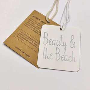 XP-Trendy <strong>Customized</strong> Embossed Logo Kraft Paper Hang <strong>Tags</strong> for Clothing With Black <strong>String</strong> Rope and Heavy Duty Cardboard - Product Image 2