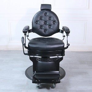 Luxury Retro Salon Barber Chair Hydraulic Reclining PU Leather <b>Adjustable</b> <b>Footrest</b> Hair Cutting Grooming Massage Stylist School - Product Image 6