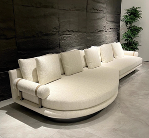 Ensemble de Canapés de Luxe Moderne avec Tables Basses à Tête de Lit en <span class=keywords><strong>Cuir</strong></span> Véritable Mobilier de Salon pour Appartement Hôtel Chambre à Coucher Salle à Manger - Product Image 3