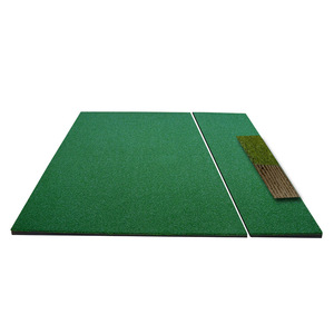 Tapis de golf Se-52 1,5x1,5m en gazon artificiel pour simulateurs d'intérieur avec design de fosse à sable - Product Image 1