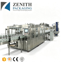 Machine de remplissage d'eau en bouteille à alimentation directe d'usine / Ligne de remplissage grande capacité / Convient aux bouteilles PET/verre / PLC intelligent