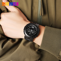 Jam Tangan SKMEI 2227 Analog-Digital Chronograph Layar LED Pria Sport Chronograph Bercahaya Alarm Digital Tahan Air