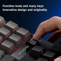 Keyboard Gaming Mchose G87 RGB Kustom Mekanik Tri-mode Nirkabel Struktur Gasket Tombol Multifungsi Hot Swap-Key USB