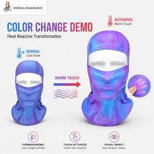 Pasamontañas Deportivo Termocrómico Personalizado con Rayas, con Tela Transpirable e Impermeable para Adultos - Product Image 3