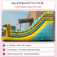Toboggan gonflable personnalisé pour carnaval d'été avec piscine, toboggan aquatique Tropical Fiesta Breeze, toboggan gonflable pour enfants