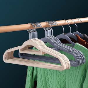 Flocked Clothes Hangers Thickened Non Slip Non Marking For Home Clothing Store Organizers Storage Hangers Hook Type Rectangle - Product Image 1