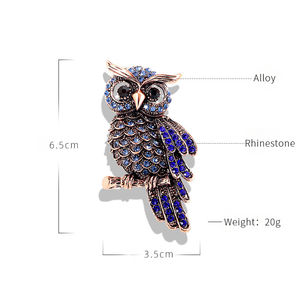 Vintage lüks elmas Encrusted baykuş broş Pin kadın giyim aksesuarları özel pimleri Metal Logo rozetleri hayvan broş - Product Image 2