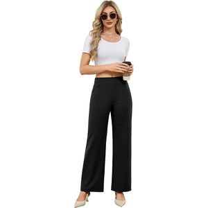 FOXA Womens Wide Leg <b>Pants</b> Stretchy <b>Work</b> Trousers Business Casual Office Slacks With Pockets Anti-Wrinkle - Product Image 4