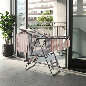 Séchoir à linge en métal à ailes <span class=keywords><strong>de</strong></span> mouette détachable, robuste, <span class=keywords><strong>de</strong></span> type debout, pliable, design fonctionnel pour la <span class=keywords><strong>salle</strong></span> <span class=keywords><strong>de</strong></span> <span class=keywords><strong>bain</strong></span> - Product Image 4