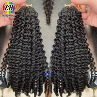 Extensions de cheveux en gros à effet plume, boucles birmanes, invisibles, au crochet, en cheveux humains doublement tirés, vierges, bouclés birmanes, pour crochet