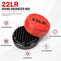 Boîte de rangement compacte en ABS pour 55 cartouches .22LR - Empilable, résistante à l'eau et légère pour utilisation sur le stand de tir