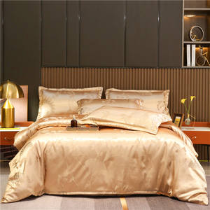 Ensemble de couette Queen Jacquard housse de couette et taie d'oreiller ensemble toutes saisons draps de luxe ensemble de literie de luxe Jacquard - Product Image 1