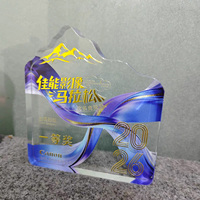 Trophée personnalisé en cristal transparent en forme de montagne iceberg, presse-papiers MH-T250