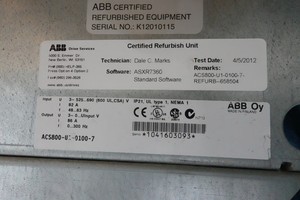 ACS800-U1-0100-7 Variador de Frecuencia AC de 100hp, 525-690V-CA, 0-690V-CA, 0-300Hz con PLC - Product Image 3
