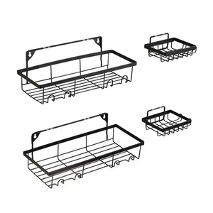 Paquete de 4 esquinas sin perforación de acero inoxidable a prueba de herrumbre montado en la pared interior colgante <span class=keywords><strong>ducha</strong></span> Caddy baño organizador estantes almacenamiento - Product Image 5