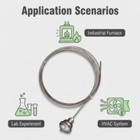 Sensor de Temperatura Termopar con Revestimiento, Resolución de 0.5°C, Comunicación por Puerto Serial, OEM/ODM, IP65, Acero Inoxidable