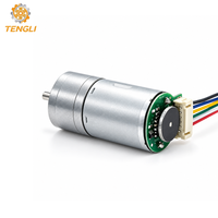 Moteur à engrenages CC Tengli GM25-370 avec encodeur, diamètre extérieur 25 mm, 12 V 24 V, détection de vitesse pour véhicules auto-équilibrés