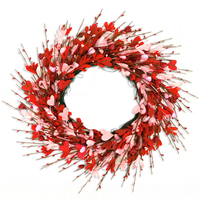 Couronne en métal artisanale pour la Saint-Valentin et Thanksgiving, motif cœur, décoration de mariage, décoration de porte, décoration de fête à domicile