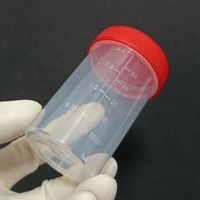 Recogida de muestras de plástico desechable, contenedor de orina de prueba de muestras estériles, 60ml