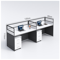 Cloison de bureau mobile insonorisée en verre trempé avec cadre en aluminium moderne, poste de travail pour bureau à domicile, école, personnalisable