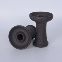 Bols à chicha en céramique noire portables haut de gamme Hemu, vente en gros, haute qualité, durables et écologiques, 11 cm, finition givrée