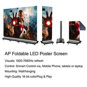 Pantalla LED Plegable para Interiores GOB P1.2 P1.5 P1.8 P2.5, Cartel Digital, Banner Publicitario Portátil, Video Publicitario para Centros Comerciales y Agencias - Product Image 6