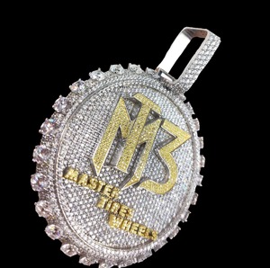 Premium Quality Silver Plated Natural Moissanite Diamond Luxury Pendant Necklace for Unisex Engagement/Wedding Party Wear - Product Image 4