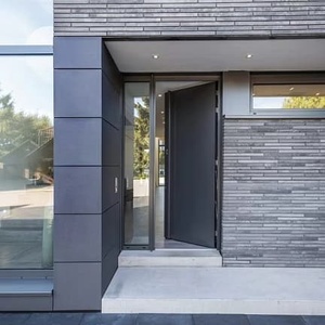 Porta d'Ingresso Moderna in Acciaio Inox <span class=keywords><strong>con</strong></span> Design Antifurto e <span class=keywords><strong>Vetro</strong></span> Ignifugo per Uso Commerciale - Product Image 4