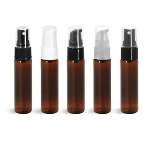 10Ml Botol Plastik Amber Hewan Peliharaan Slim Line Silinder dengan Penyemprot atau Pompa Sprayer Pompa