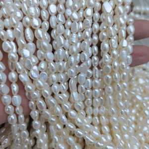 Perles en vrac Barak à trou droit de forme irrégulière, perles d'eau douce naturelles rondes de qualité AAA 3-6mm, accessoires DIY pour boucles d'oreilles - Product Image 4