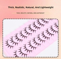10 paires de faux cils en fourrure de vison 3D naturels auto-adhésifs, doux et légers, pour un look naturel, lot en vrac pour usage quotidien