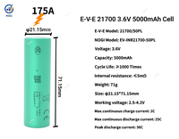 Batterie cylindrique rechargeable E-V-E 3,6 V INR21700 50PL 5000 mAh, 1000 cycles, 125 A à décharge élevée pour perceuse, outil électrique, robot, UAV, FPV