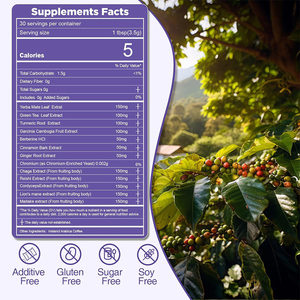 Café Esencial Bajo en Azúcar OEM/ODM, Tueste Medio, Arábica, Suplemento Dietético para el Control del Metabolismo - Product Image 3