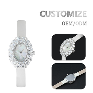 <span class=keywords><strong>Orologi</strong></span> da Donna Eleganti con Logo Personalizzato ODM, Design di Lusso con Cinturini in Pelle e Diamanti OEM - Product Image 3