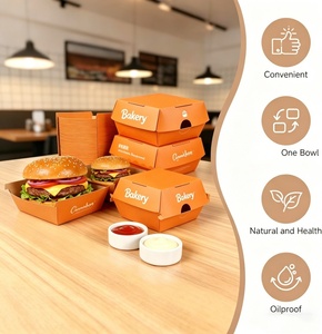 Boîte d'emballage pour hamburgers en carton blanc de qualité alimentaire, <span class=keywords><strong>promotion</strong></span> usine, logo personnalisé imprimé, pour <span class=keywords><strong>KFC</strong></span> - Product Image 4