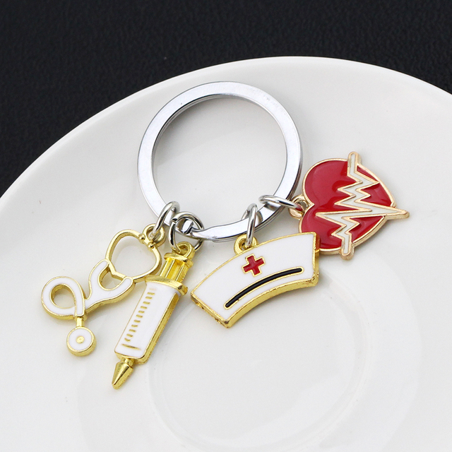 Nurse Doctor Mask Keychain Medical Staff Key Ring Accessory Gift for Nurse Day