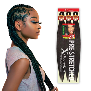 アフロヘアエクステンション女性用,低価格3xPrestretched合成かぎ針編みヘアバルク表情 - Product Image 1